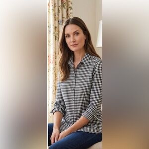 Talbots Black and White Checkered Shirt